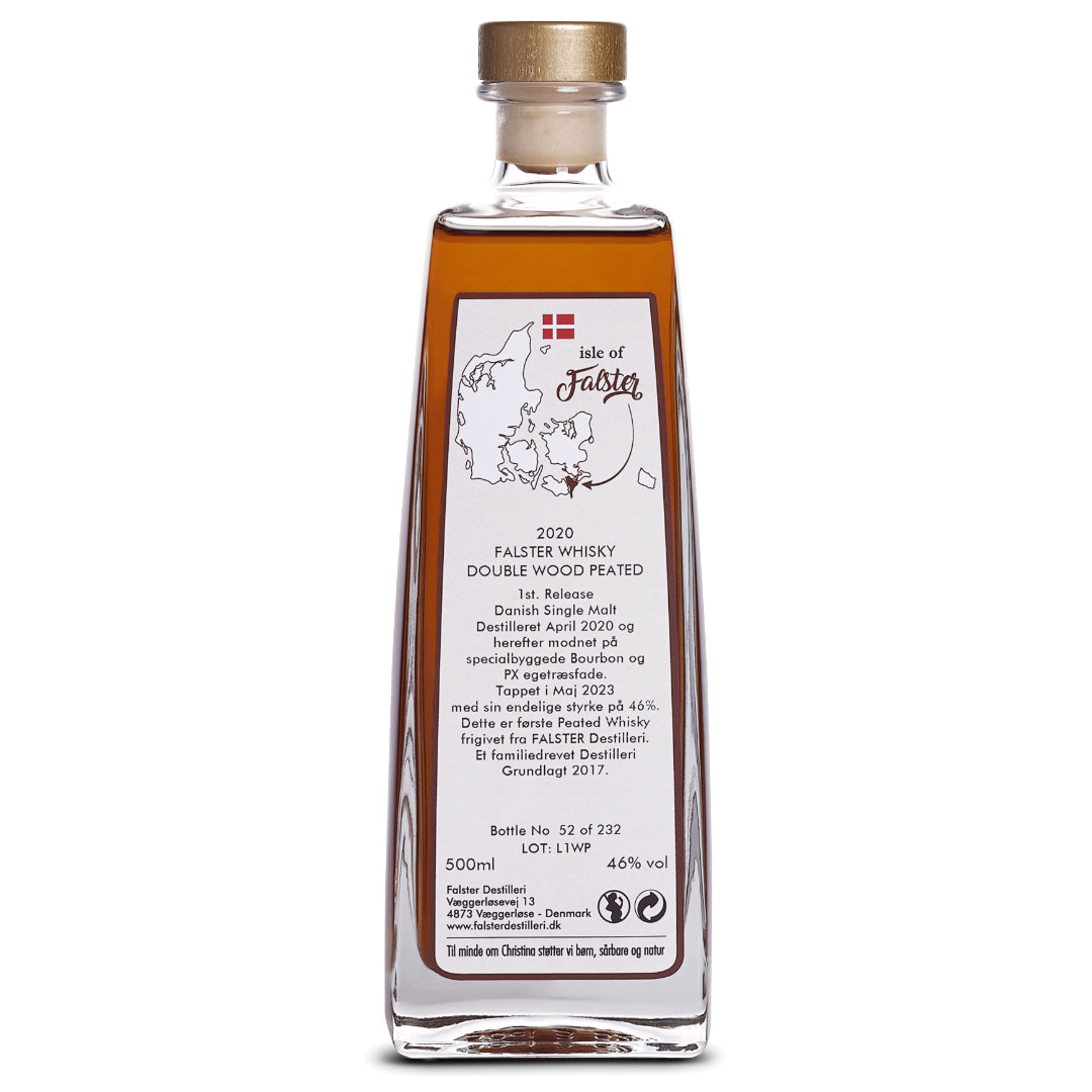 FALSTER WHISKY 2020 PEATED Double Wood 46% 50 cl - Billede 2