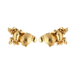 INEL Bubble Bug crawler earrings, gold-plated
