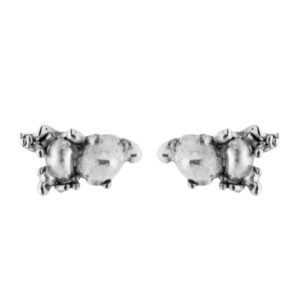 INEL Bubble Bug crawler earrings, silver