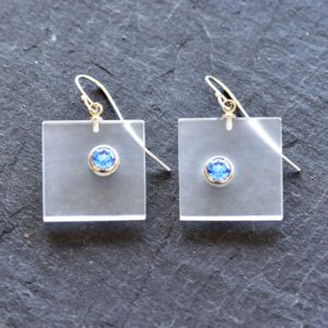 Frost Small Square - Arctic Blue Zirconia