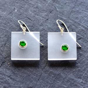 Frost Small Square - Emerald Green Zirconia