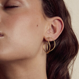 INEL Ocean Waves hoops, gold-plated