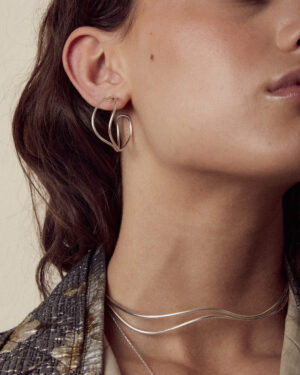 INEL Ocean Waves hoops, silver