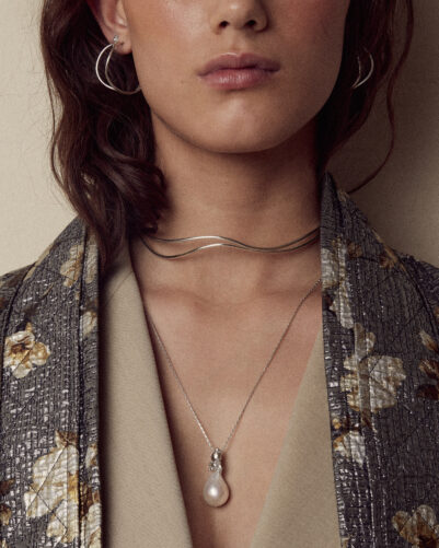 INEL Ocean Waves hoops, silver - Billede 2