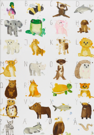 Bogstavsplakat med dyr A3