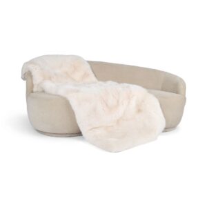 Premium tæppe af ræv | Bagside af kashmir | Light Pink | 200x80 cm