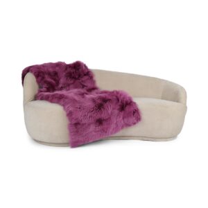 Premium tæppe af ræv | Bagside af kashmir | Grape Purple | 180x70 cm