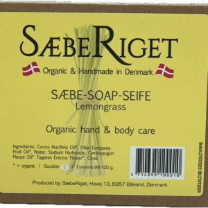 Økologisk fast håndsæbe bar citrongræs - 100 gram