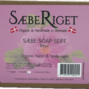 Økologisk fast håndsæbe bar rose - 100 gram