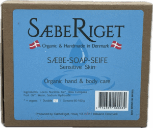 Økologisk fast håndsæbe bar til sensitiv hud - 100 gram
