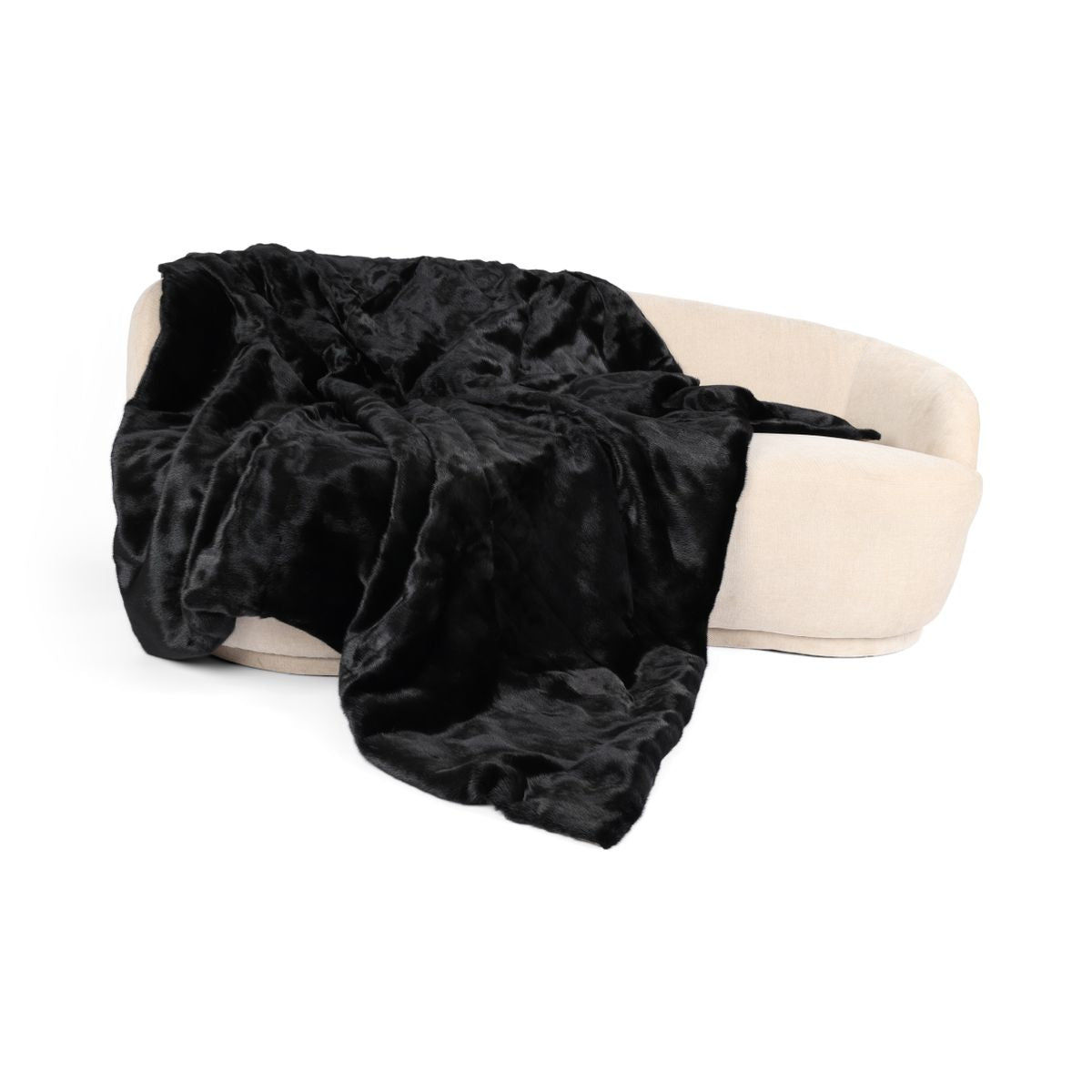 Minkplaid | Cashmerebagside | Sort | 200x200 cm - Billede 3