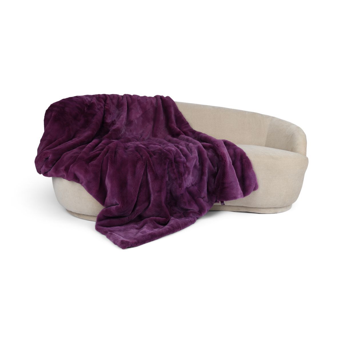 Minkplaid | Bagside af kashmir | Lilla | 142x194 cm