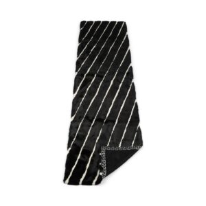 Minkplaid | Bagside af kashmir | Sort/Hvid | 50x220 cm