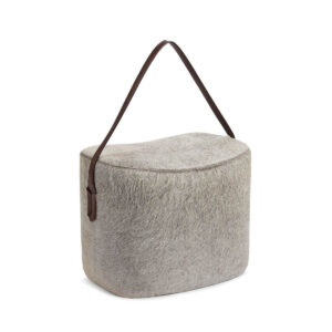 Puf med hank | Koskind | 45x35x40 cm