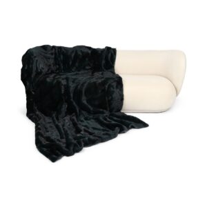 Minkplaid | Bagside af kashmir | Antikgrøn | 180x210 cm