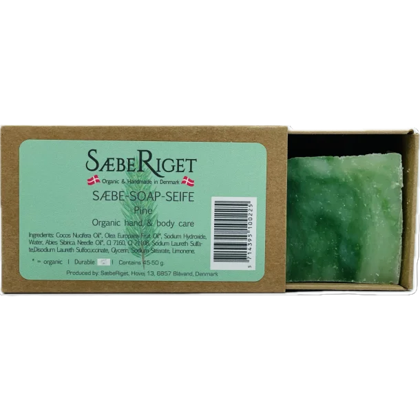 Økologisk fast håndsæbe bar fyrrenåle - 50 gram