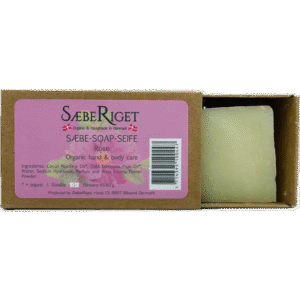 Økologisk fast håndsæbe bar rose - 50 gram
