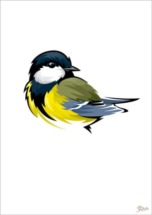 Musvit - kort m/kuvert, A6