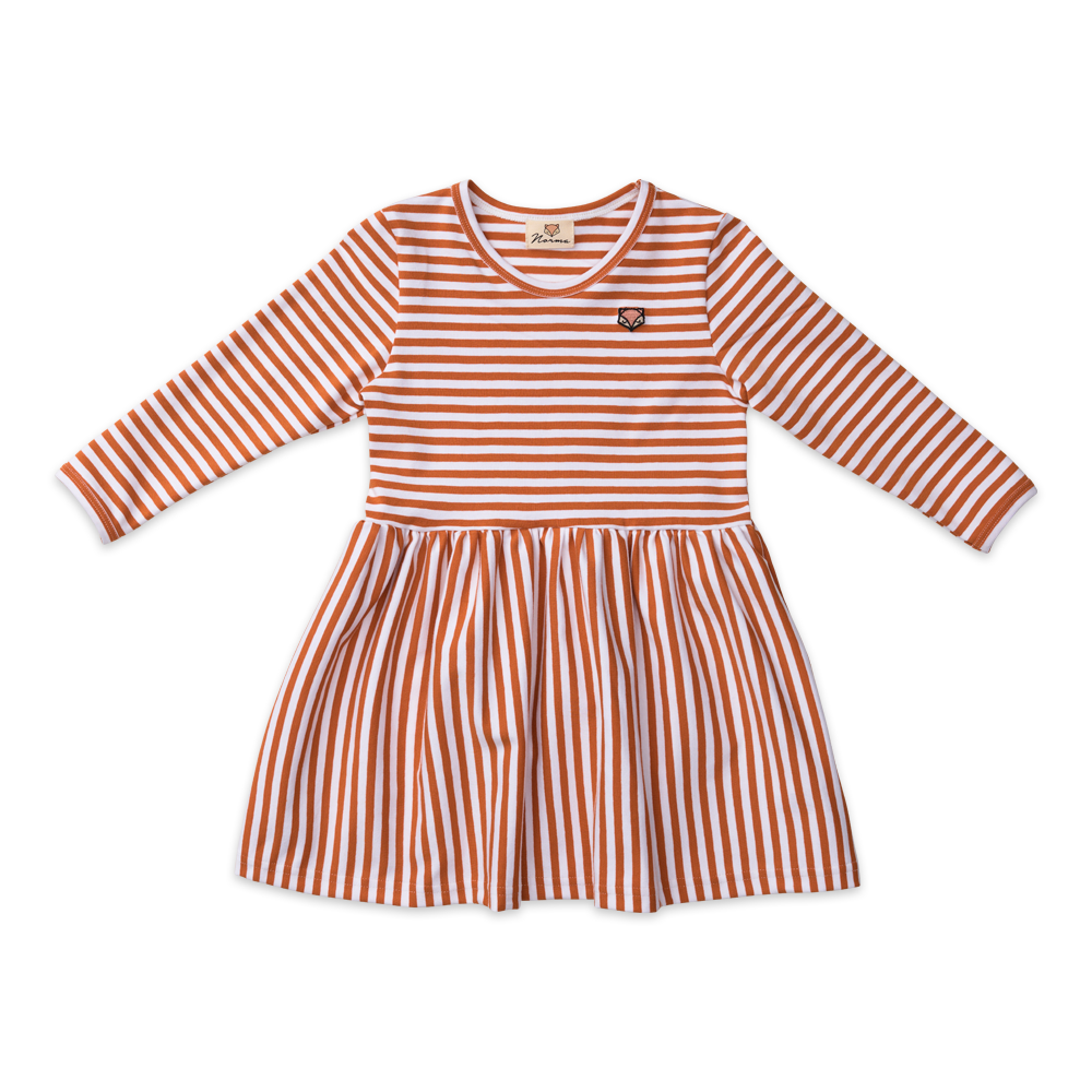 Laura Langærmet Kjole - Stripes