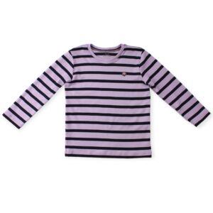 Billie Langærmet Tee - Purple/navy Stripes