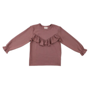 Molly Langærmet Tee med flæse - Burlwood