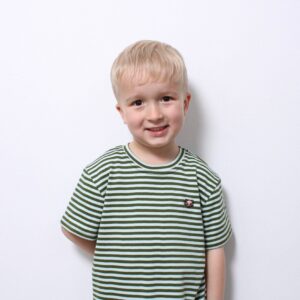 Billie Kortærmet Tee - Blue/Olive Stripes