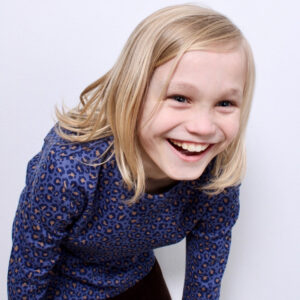 Billie Rib Langærmet Tee - Navy Leo