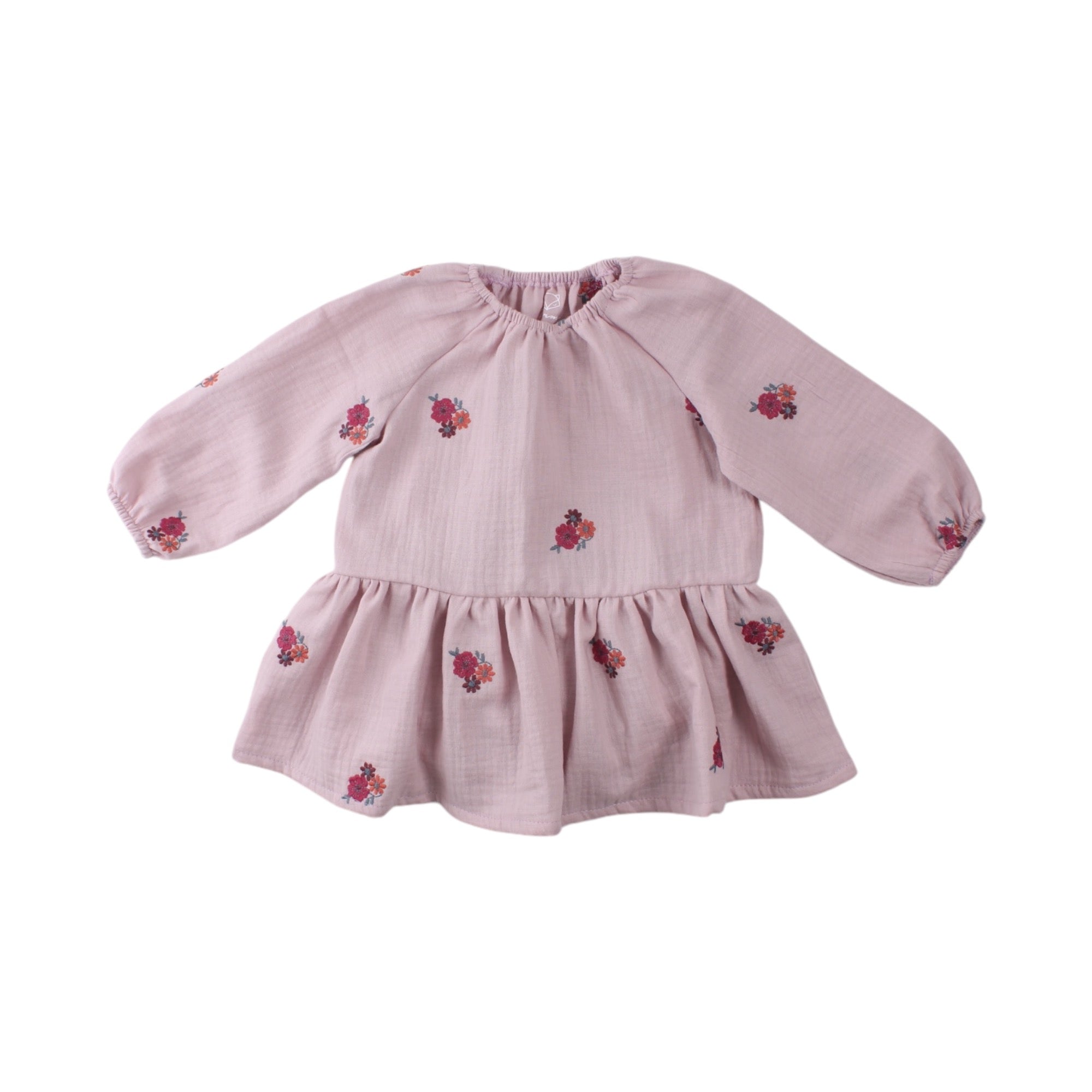 Marleen Baby Romper Kjole - Rose embroidery Flowers - Billede 2