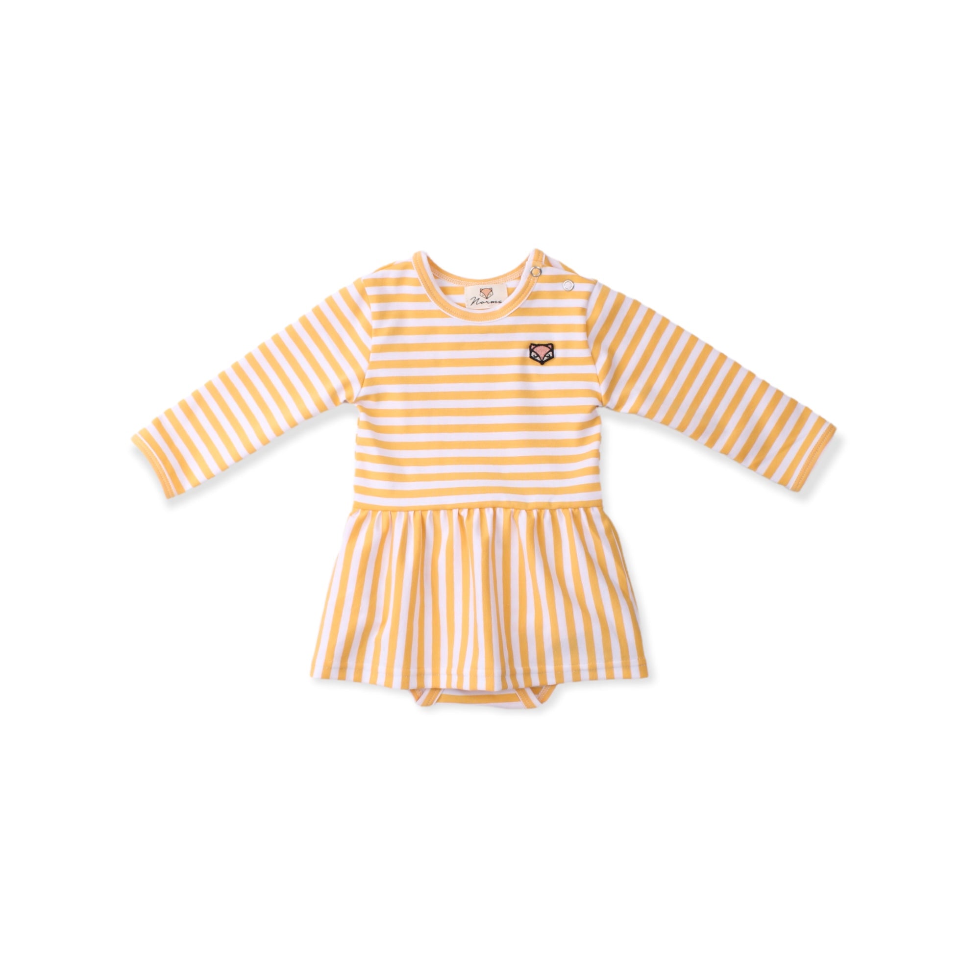 Laura Langærmet Baby Kjole - Stripes - Billede 3