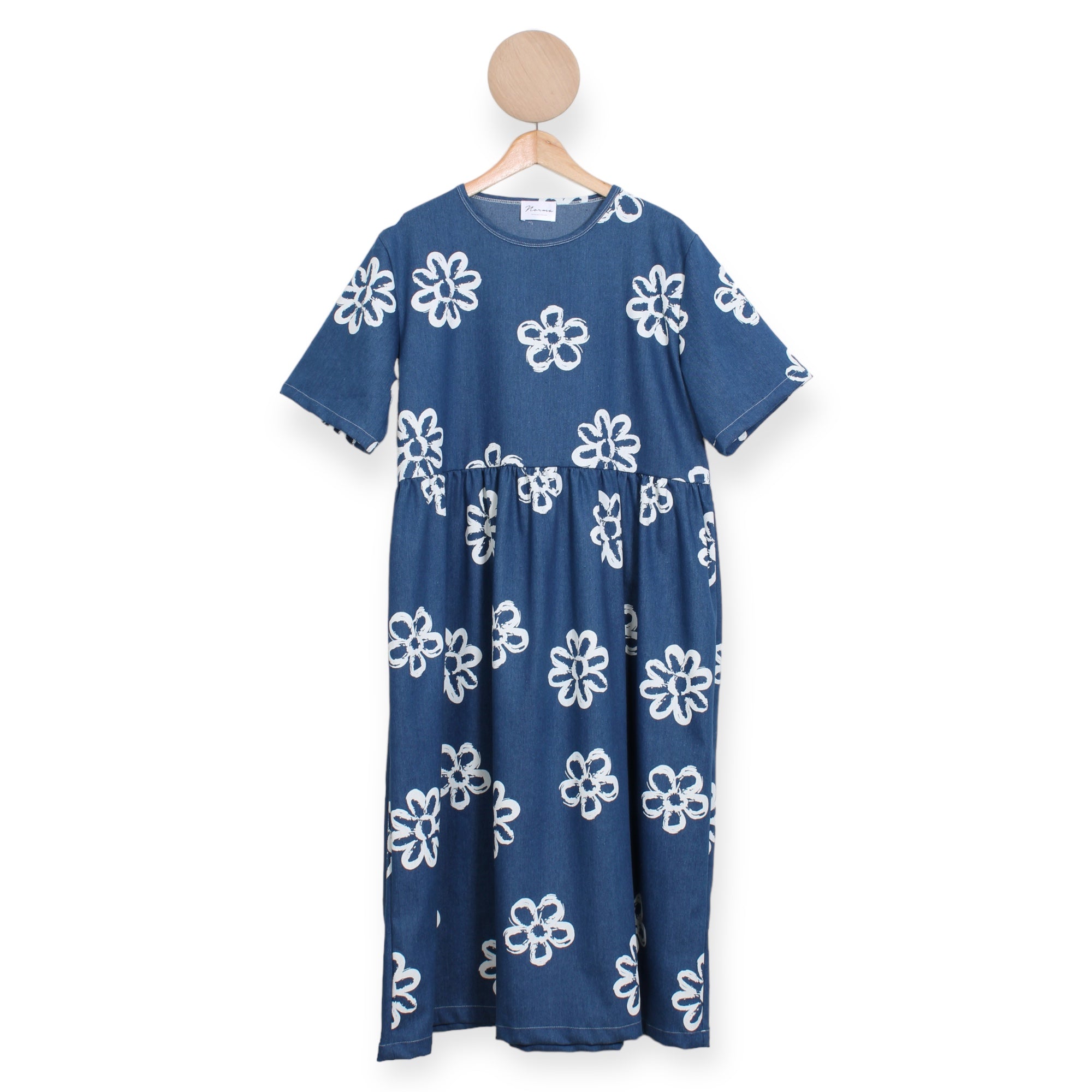 Beth Kjole - Denim Stretch Flowers - Billede 2