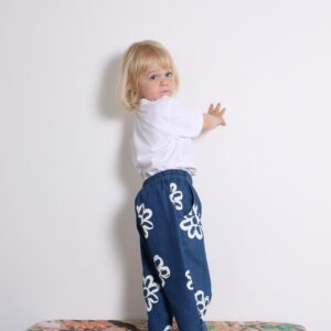 Andy Ballonbukser - Denim Stretch Flowers
