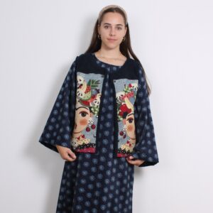 Frida Teddy Vest - Navy Skeleton