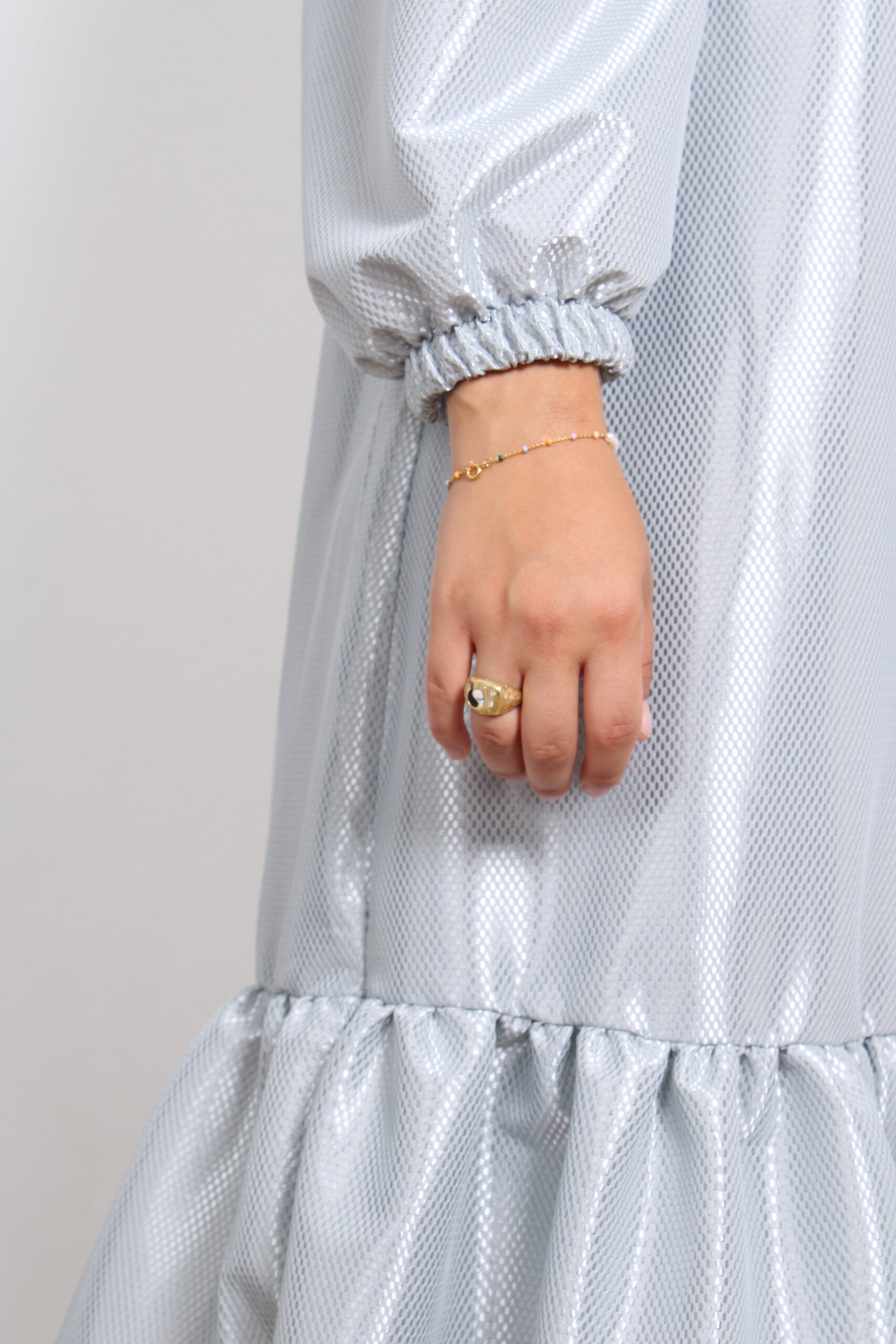 Bella A-kjole - Silver metallic Dots - Billede 2